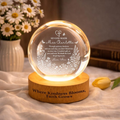Personalized Christian Teacher Crystal Ball Night Light, Custom Floral Faith Teacher Appreciation LED Lamp Keepsake Decor Gift