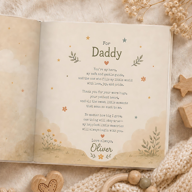 Personalised Fathers Day Book, Gift for Dad from Daughter Son, Custom Daddy Story Book, First Father's Day Gift from Baby, Dad Keepsake Gift