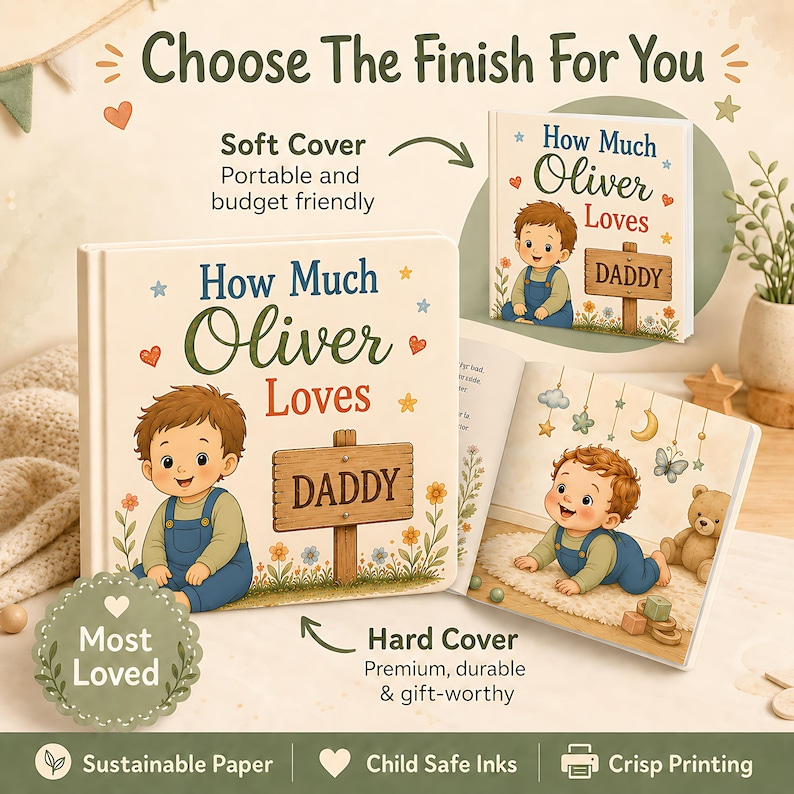 Personalised Fathers Day Book, Gift for Dad from Daughter Son, Custom Daddy Story Book, First Father's Day Gift from Baby, Dad Keepsake Gift