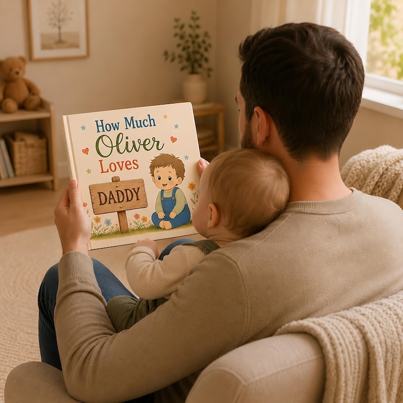 Personalised Fathers Day Book, Gift for Dad from Daughter Son, Custom Daddy Story Book, First Father's Day Gift from Baby, Dad Keepsake Gift