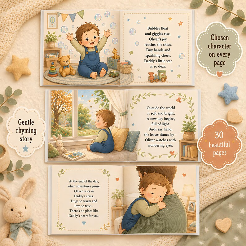 Personalised Fathers Day Book, Gift for Dad from Daughter Son, Custom Daddy Story Book, First Father's Day Gift from Baby, Dad Keepsake Gift