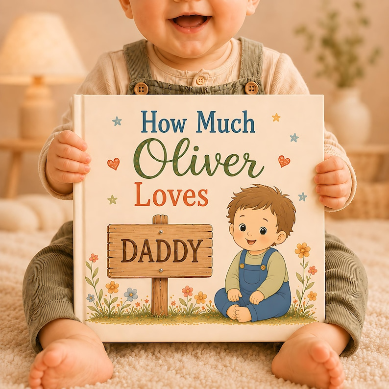 Personalised Fathers Day Book, Gift for Dad from Daughter Son, Custom Daddy Story Book, First Father's Day Gift from Baby, Dad Keepsake Gift