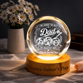 Personalized Dad Gift, Custom Crystal Ball Night Light from Kids, Father's Day Gift for Dad, Baseball Dad Keepsake Lamp Decor for Desk Gift
