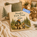 Personalized Papa Story Book, Custom Baby Name Book, First Trail with Papa, Father's Day Gift for Papa, Woodland Adventure Keepsake for Kids