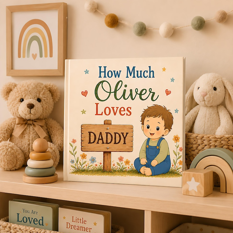Personalised Fathers Day Book, Gift for Dad from Daughter Son, Custom Daddy Story Book, First Father's Day Gift from Baby, Dad Keepsake Gift
