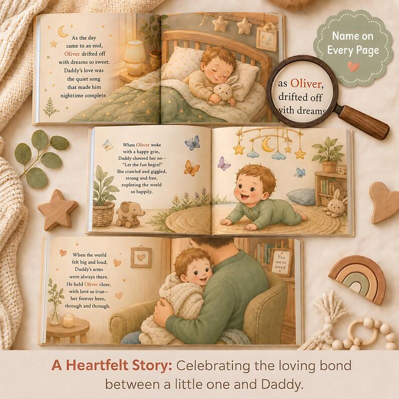 Personalised Fathers Day Book, Gift for Dad from Daughter Son, Custom Daddy Story Book, First Father's Day Gift from Baby, Dad Keepsake Gift