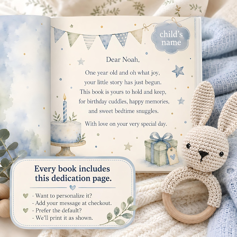 Personalized First Birthday Story Book, Custom Baby Name Girl Birthday Hardcover, 1st Birthday Keepsake Gift for Baby Girl and Toddler Books