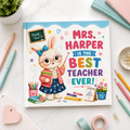 Personalized Best Teacher Ever Book, Custom Teacher Name Gift from Student, Teacher Appreciation Week, End of Year Keepsake Story Gift 2026