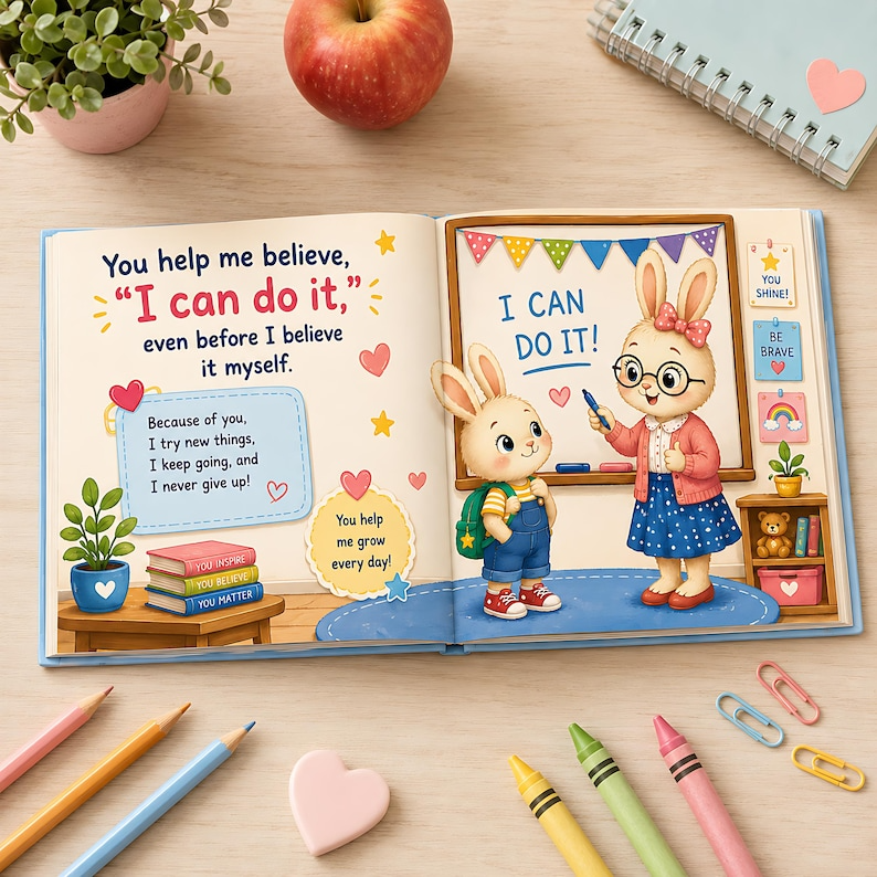 Personalized Best Teacher Ever Book, Custom Teacher Name Gift from Student, Teacher Appreciation Week, End of Year Keepsake Story Gift 2026