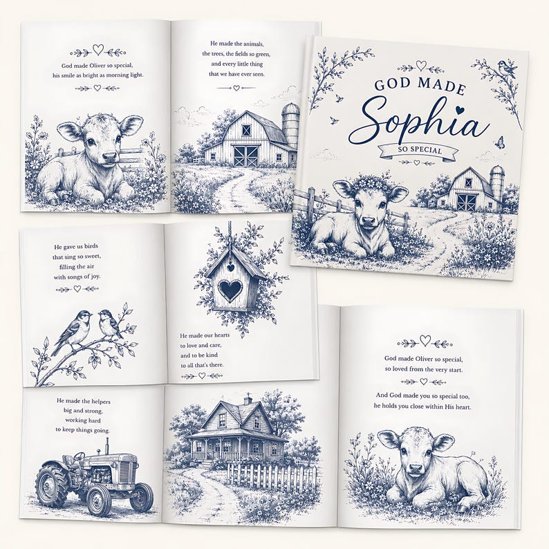 Personalized Christian Baby Book, God Made You Special Storybook, Custom Name Faith Keepsake Gift for Baby Girl, Baptism Gift