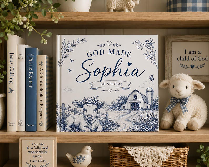 Personalized Christian Baby Book, God Made You Special Storybook, Custom Name Faith Keepsake Gift for Baby Girl, Baptism Gift