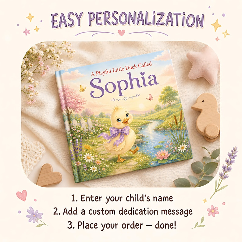 Personalized Duck Baby Book, Custom Baby Name Storybook, Silly Goose Gift, Newborn Keepsake, Little Duck Adventure for Baby or Toddler Gift