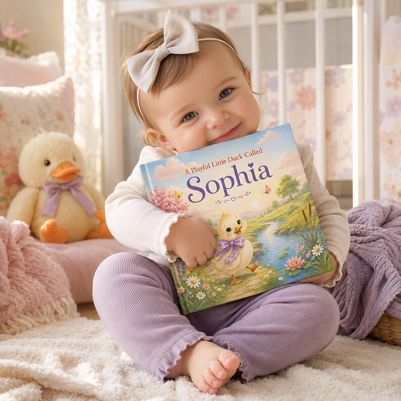 Personalized Duck Baby Book, Custom Baby Name Storybook, Silly Goose Gift, Newborn Keepsake, Little Duck Adventure for Baby or Toddler Gift