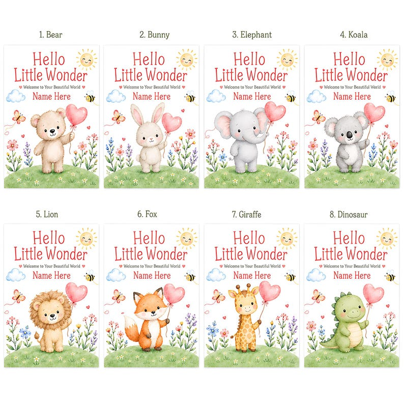 Personalized Baby Book with Name, Custom Teddy Bear Storybook, Baby Shower Gift, Newborn Keepsake, Hello Little Wonder Gift for Boy or Girl