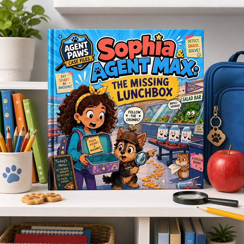 Personalized Detective Book for Kids, Custom Name Mystery Storybook, Detective Dog Adventure Gift, Kids Mystery Keepsake Book for Boys Girls