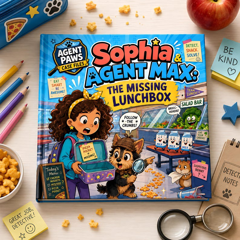 Personalized Detective Book for Kids, Custom Name Mystery Storybook, Detective Dog Adventure Gift, Kids Mystery Keepsake Book for Boys Girls