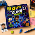 Personalized Glitch Monster Video Game Book, Custom Name Gamer Adventure Storybook, Funny Pixel Quest Gift for Kids Boys Girls Gaming Gifts