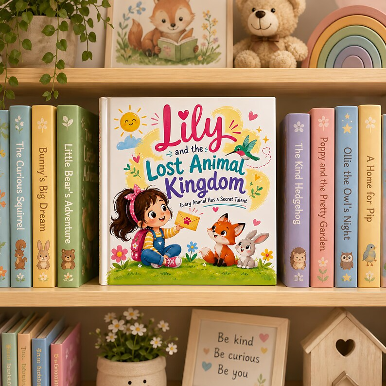 Personalized Lost Animal Kingdom Book, Custom Name Secret Talent Adventure Storybook, Secret Talent Quest Gift for Curious Kids