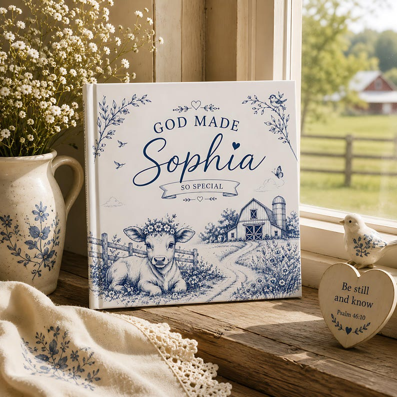 Personalized Christian Baby Book, God Made You Special Storybook, Custom Name Faith Keepsake Gift for Baby Girl, Baptism Gift