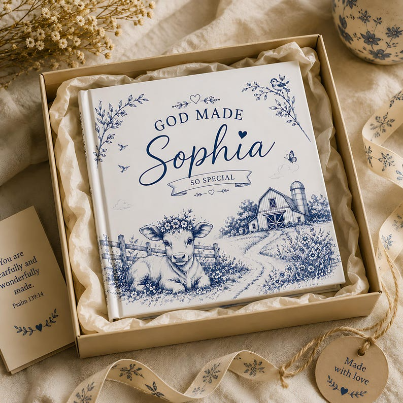 Personalized Christian Baby Book, God Made You Special Storybook, Custom Name Faith Keepsake Gift for Baby Girl, Baptism Gift