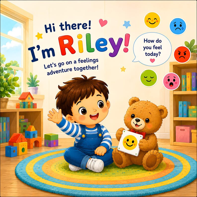 Personalized Feelings Book for Montessori Kids, Custom Emotions Storybook, Social Emotional Learning Gift, Name Photo Book for Toddlers