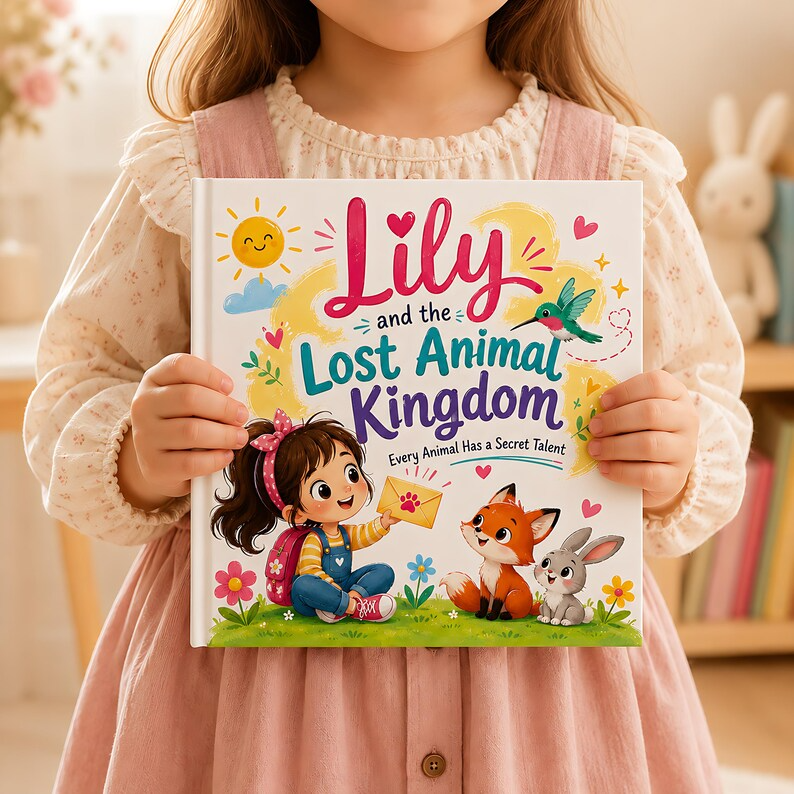 Personalized Lost Animal Kingdom Book, Custom Name Secret Talent Adventure Storybook, Secret Talent Quest Gift for Curious Kids