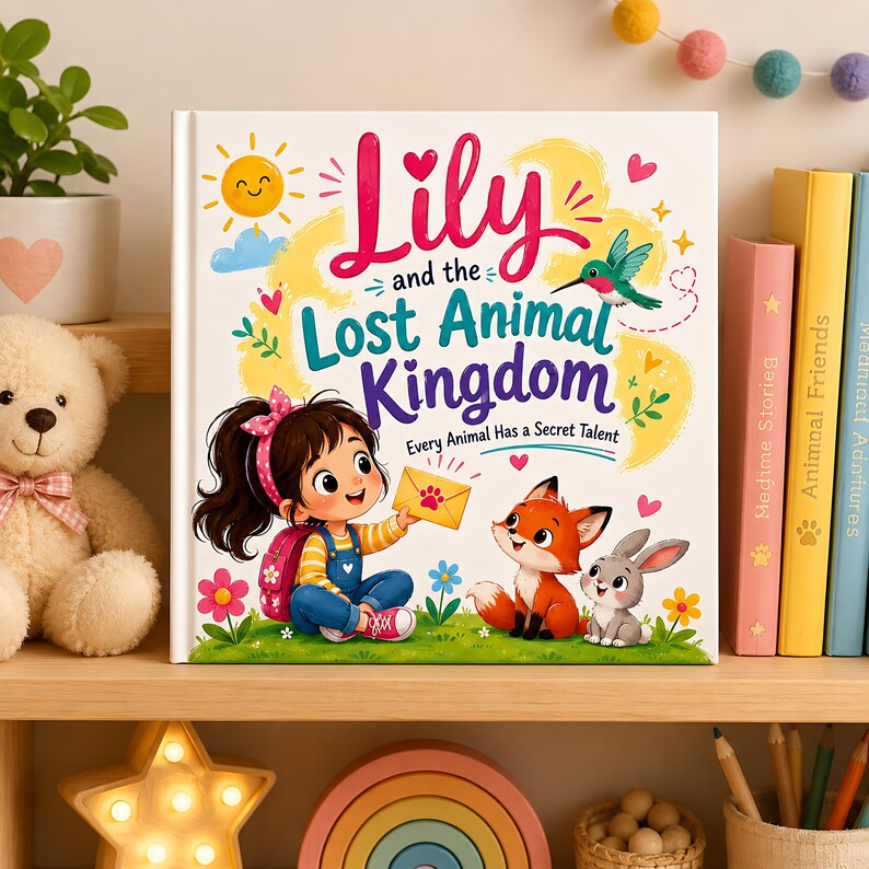Personalized Lost Animal Kingdom Book, Custom Name Secret Talent Adventure Storybook, Secret Talent Quest Gift for Curious Kids