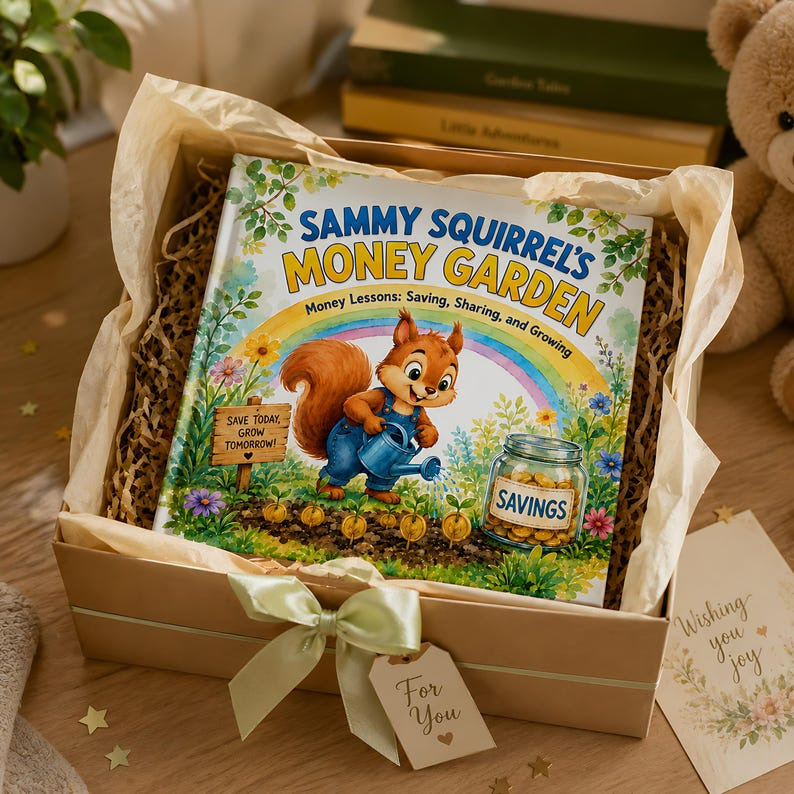 Personalized Money Lessons Book for Kids, Custom Name Saving Storybook, Financial Literacy Adventure Gift, Money Garden Story Book