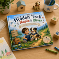 Personalized Kid & Dog Adventure Book, Custom Child Name - Dog Breed Storybook, Friendship Trail Keepsake Gift for Kids Families