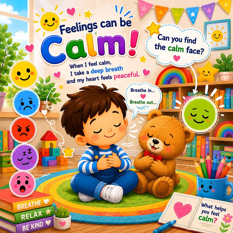 Personalized Feelings Book for Montessori Kids, Custom Emotions Storybook, Social Emotional Learning Gift, Name Photo Book for Toddlers