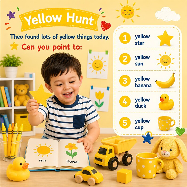 Personalized Color Learning Book for Kids, Custom Name Photo Storybook, Early Learning Parent Child Interactive Gift for Toddlers