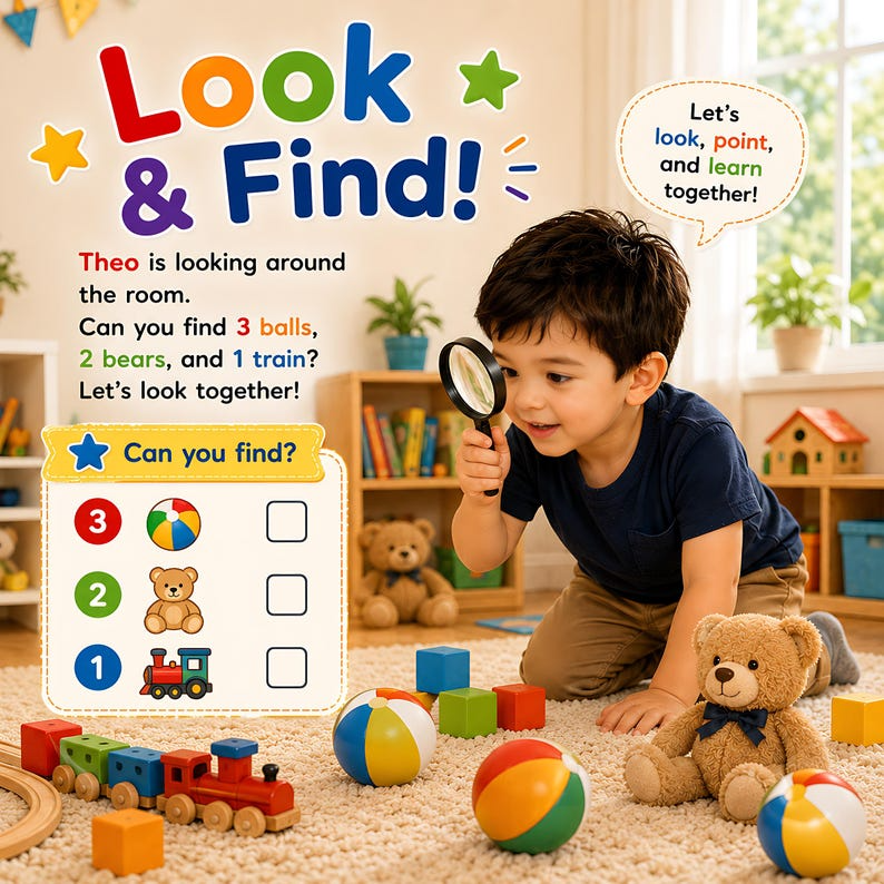 Personalized Count Point Learn Book, Custom Name & Photo Early Learning Storybook, Interactive Toddler Activity Gift for Kids Ages 2-6 Play